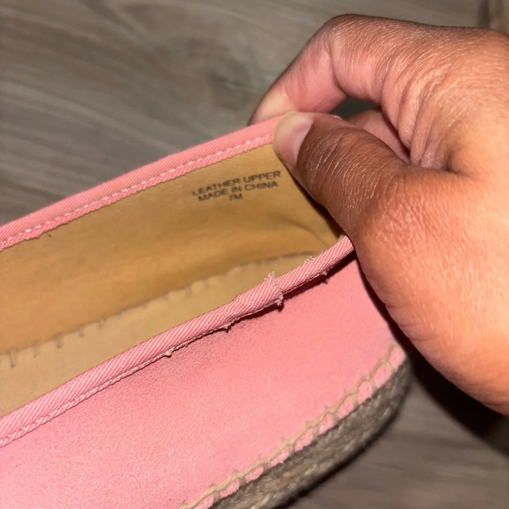 Talbots Quinn Platform Espadrilles New Women Pink Shoes 7 Slip‎ On Suede Bow